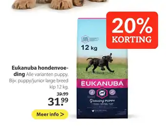 Pets Place Eukanuba hondenvoeding 12 kg aanbieding