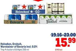 Makro Heineken, Grolsch, Warsteiner of Bavaria incl. 0.0% aanbieding