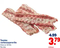 Makro Tonnies varkensspareribs aanbieding