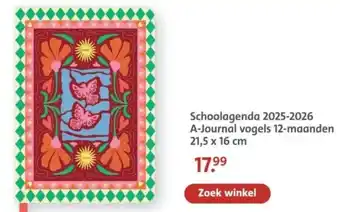 Bruna Schoolagenda 2025-2026 A-Journal vogels 12-maanden aanbieding