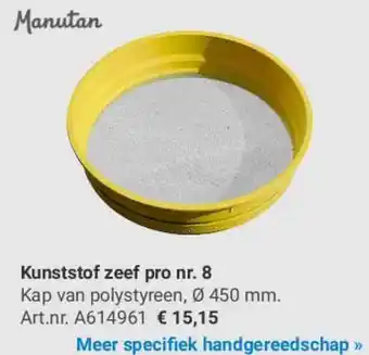 Manutan Kunststof Zeef Pro Nr. 8 aanbieding