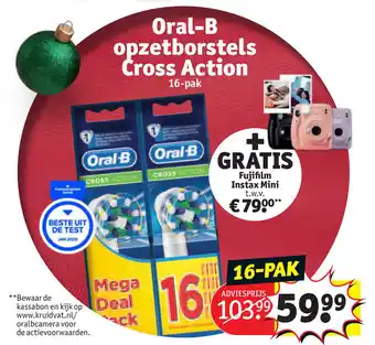 Kruidvat Oral-B opzetborstels Cross Action 16-pak aanbieding