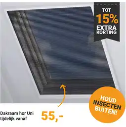 Raamdecoratie.com Dakraam hor Uni aanbieding