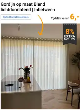 Raamdecoratie.com Gordijn op maat Blend lichtdoorlatend | Inbetween aanbieding