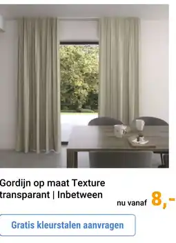 Raamdecoratie.com Gordijn op maat Texture transparant | Inbetween aanbieding
