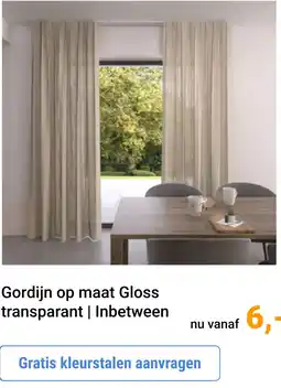 Raamdecoratie.com Gordijn op maat Gloss transparant | Inbetween aanbieding
