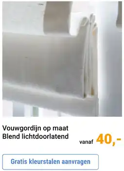 Raamdecoratie.com Vouwgordijn op maat Blend lichtdoorlatend aanbieding