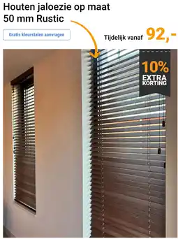Raamdecoratie.com Houten jaloezie op maat 50 mm Rustic aanbieding