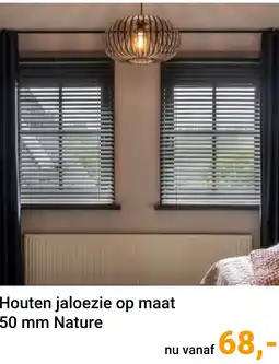 Raamdecoratie.com Houten jaloezie op maat 50 mm Nature aanbieding