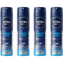 Albert Heijn NIVEA MEN deospray Fresh Active 2-pack aanbieding