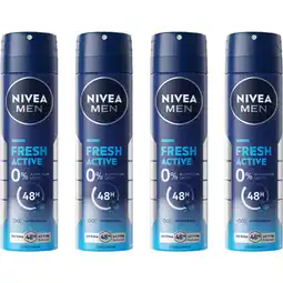 Albert Heijn NIVEA MEN deospray Fresh Active 2-pack aanbieding