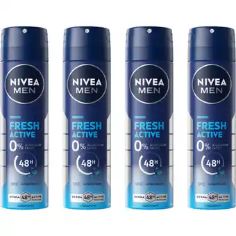Albert Heijn NIVEA MEN deospray Fresh Active 2-pack aanbieding