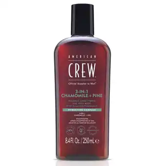 Douglas American Crew 3In1 Chamomile & Pine Conditioner, Body Wash aanbieding