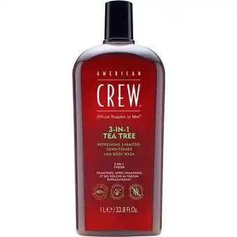 Douglas American Crew 3-in-1 Tea Tree Refreshing Shampoo, Conditioner and Body Wash aanbieding