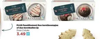 PLUS PLUS FeestMoment Duo kerstboompjes of duo kerstballen ijs aanbieding