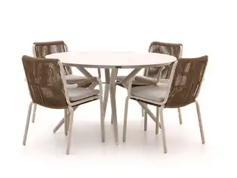 Kees Smit Bellagio Caronia/Sora ø 127cm dining tuinset 5-delig stapelbaar aanbieding