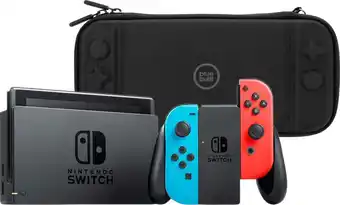 Coolblue Nintendo Switch Rood/Blauw + BlueBuilt Beschermhoes aanbieding