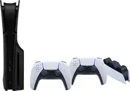 Coolblue PlayStation 5 Slim Disc Edition + Covers Zwart + Extra Controller Wit + Oplaadstation aanbieding