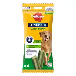 Zooplus 4 stuks voor Grote Honden Fresh Dagelijks Fris Pedigree Dentastix Hondensnacks aanbieding
