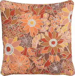 Intratuin Mica Decorations sierkussen Fleur oranje 45 x 45 x 10 cm aanbieding