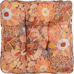 Intratuin Mica Decorations zitkussen Fleur oranje 47 x 47 x 10 cm aanbieding