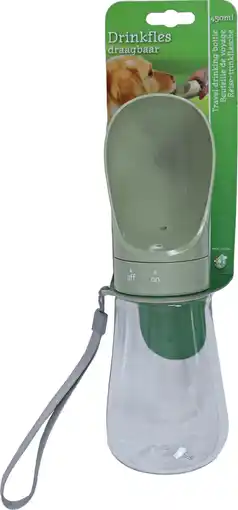 Intratuin Boon drinkfles met draagkoord groen 9 x 6,5 x 30 cm 450 ml aanbieding