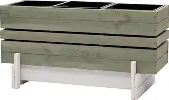 Intratuin Intratuin kweekbak op poten Dubba grijs / wit 91 x 40 x 47 cm aanbieding