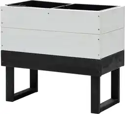 Intratuin Intratuin kweekbak op poten Dubba wit / zwart 61 x 33 x 54 cm aanbieding