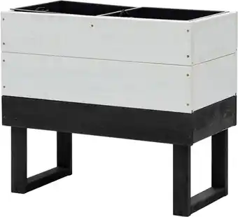 Intratuin Intratuin kweekbak op poten Dubba wit / zwart 61 x 33 x 54 cm aanbieding