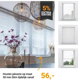 Raamdecoratie.com Houten jaloezie op maat 50 mm Slim aanbieding