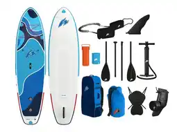 Lidl CRIVIT Opblaasbaar SUP-board Allround met elektrische SUP-vin, pomp en peddel aanbieding