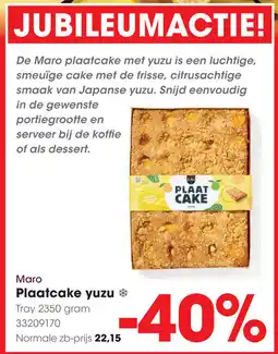 HANOS Plaatcake yuzu aanbieding