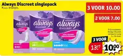 Kruidvat Always Discreet singlepack aanbieding