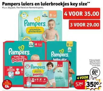 Kruidvat Pampers Luiers en Luierbroekjes Key Size aanbieding