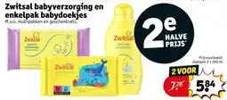 Kruidvat Zwitsal babyverzorging en enkelpak babydoekjes aanbieding