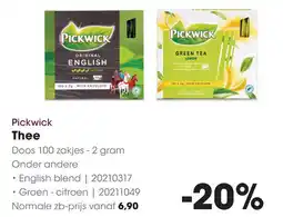HANOS Pickwick Thee aanbieding