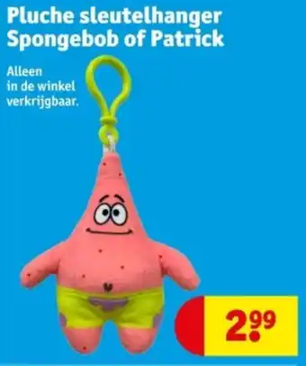 Kruidvat Pluche Sleutelhanger Spongebob of Patrick aanbieding
