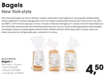 HANOS Kinny's Kitchen Bagels aanbieding