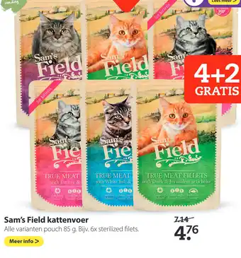 Pets Place Sam's field kattenvoer 85 g aanbieding