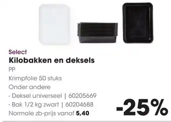 HANOS Select Kilobakken en deksels aanbieding
