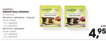 HANOS LabelFresh HACCP Easy etiketten aanbieding