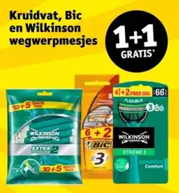 Kruidvat Kruidvat, Bic en Wilkinson wegwerpmesjes aanbieding