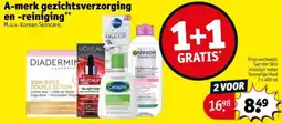Kruidvat A-merk gezichtsverzorging en reiniging aanbieding