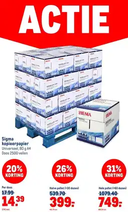 Makro Sigma kopieerpapier aanbieding