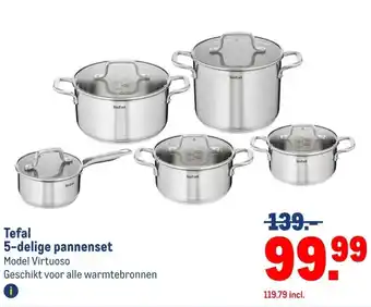 Makro Tefal 5-delige pannenset aanbieding