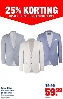 Makro Tailor & Son alle kostuums en colberts aanbieding