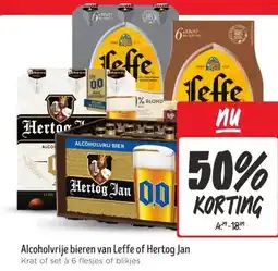 Jumbo Alcoholvrije bieren van Leffe of Hertog Jan aanbieding