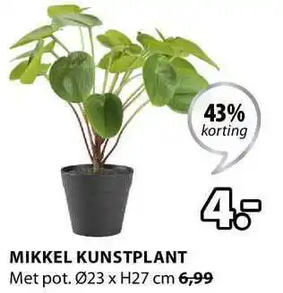 Jysk Mikkel kunstplant 43% Korting 23x27 cm aanbieding