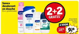 Kruidvat Sanex deodorant en douche aanbieding