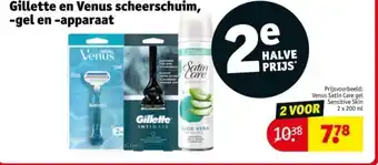 Kruidvat Gillette en Venus scheerschuim, gel en apparaat aanbieding